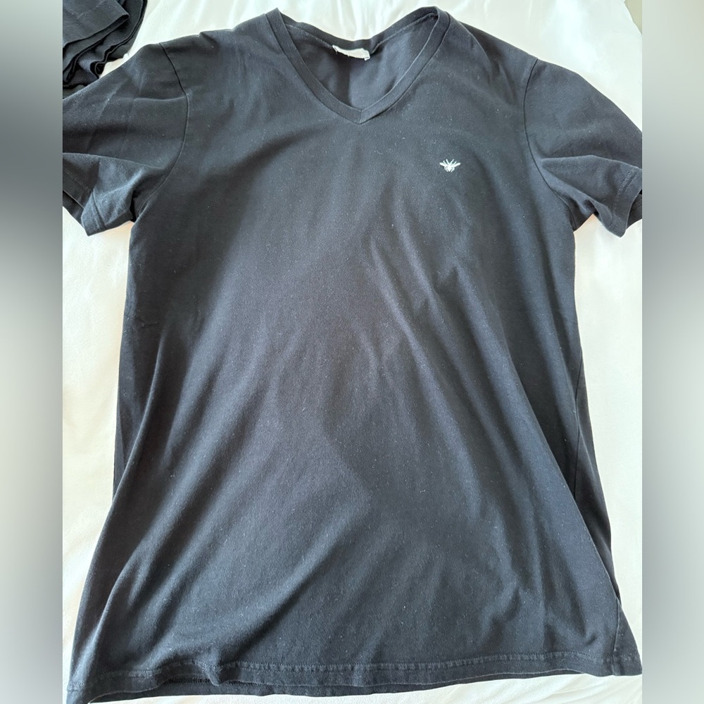 DIOR Black V-Neck Men's Tee